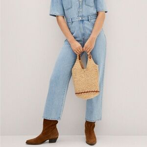Mango Light Blue Denim Jumpsuit